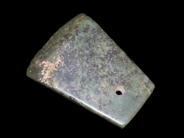 Nice Antique Chinese Hongshan Culture Jade Effigy Pendant / Axe, Handmade Example.