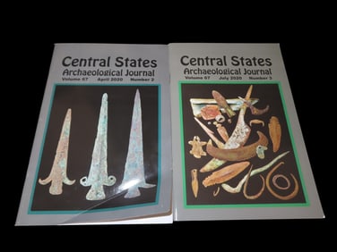 2020 CENTRAL STATES ARCH, JOURNALS, COPPER ARTIFACTS SPEARS DAGGERS, AND MUCH MUCH MORE
