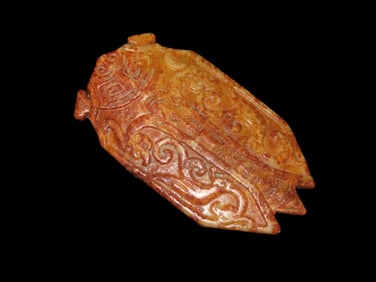 Nice Antique Chinese Hongshan Culture Jade Effigy Pendant / Axe, Handmade Example.