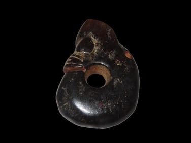 Nice Antique Chinese Hongshan Culture Jade Effigy Pendant / Axe, Handmade Example.