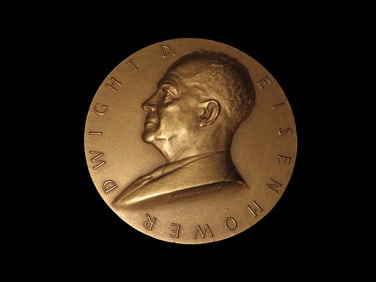Large 3" President Dwight D. Eisenhower Indian Peace Medal, Vintage Commemorative Example.