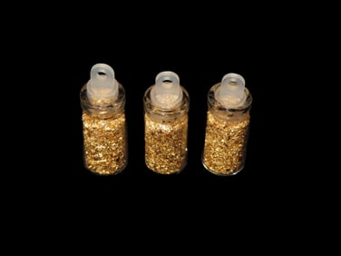 3 Vials of Pure Gold Flakes