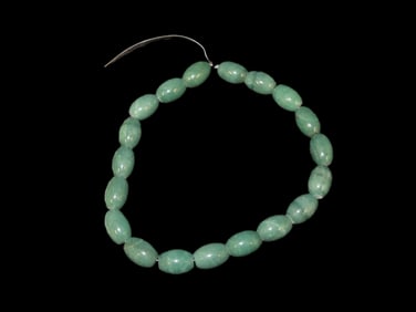 Beautiful Jade Bead Necklace, Guatemalan. Age Unknown. High quality Jade. 16" long. Pre-Columbian