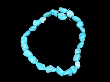15" drilled Turquoise Nugget Bead necklace, Great Color