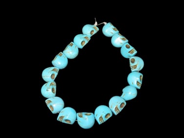 Strand of Turquoise Skull Beads