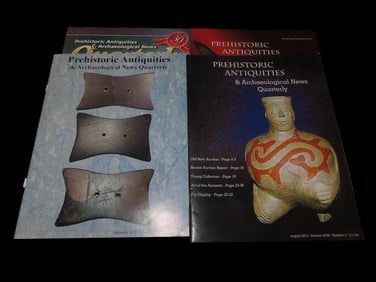 COMPLETE SET OF 2012 PREHISTORIC ANTIQUITIES MAGAZINE, ALL 4 ISSUES, INCLUDING THE FAMOUS SUNSET