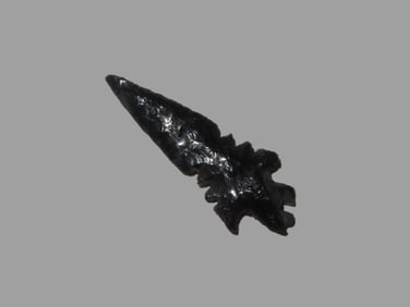Serrated Obsidian Spear Point / Gem Point, Arrowhead found in Oregon. Thin with great patina.