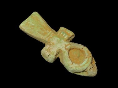 3 3/8" Egyptian Faience Ankh Amulet "Key of Life," Ptolemaic, 305-30 BC