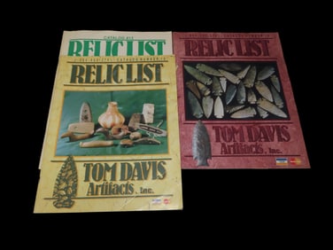 LOT OF RELIC LIST CATALOGS FROM THE 1990'S, #13, #15, & #16, TOM DAVIS NATIVE AMERICAN INDIAN
