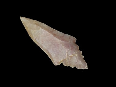 Incredible HIGH GRADE African Neolithic Stemmed Eccentric Arrowhead, Needle Tip, Great Flaking, and