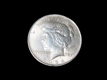1924 Peace Dollar, San Francisco Mint, U.S. Silver 1 Ounce Coin, Nice Condition, Amazing Details,