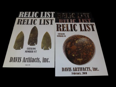 LOT OF RELIC LIST CATALOGS FROM THE 2000'S, INCLUDING THE FAMOUS "BIG RED" CUMBERLAND, TOM DAVIS
