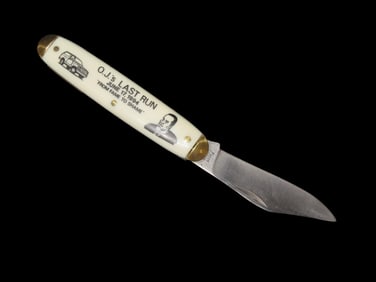 Vintage Pocket Knife, OJ Simpson, O.J.'s Last Run, June 17, 1994, From Fame to Shame, Single Blade