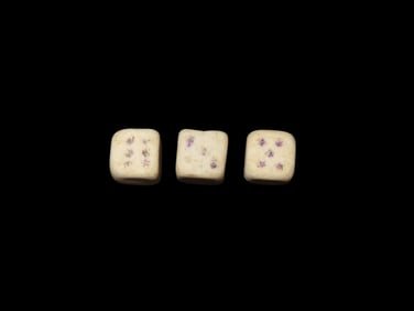 Lot of 3 of WWI Era Stone Dice from the Late 1800's to early 1900's