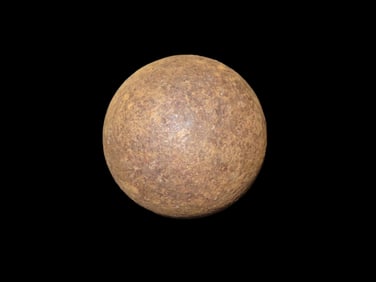 1 1/2" Cannonball found Along the Tennessee River Near Pickwick Lake, Southern Tennessee. Cannon