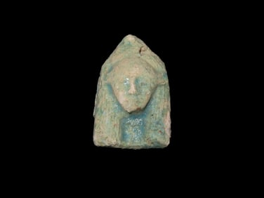 Nice Egyptian Faience Amulet, Pharaoh, 1550-332 BC. Great Example