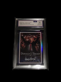Special Edition President Donald Trump Victory Card, Baseball Card, Graded perfect 10, Slabbed.