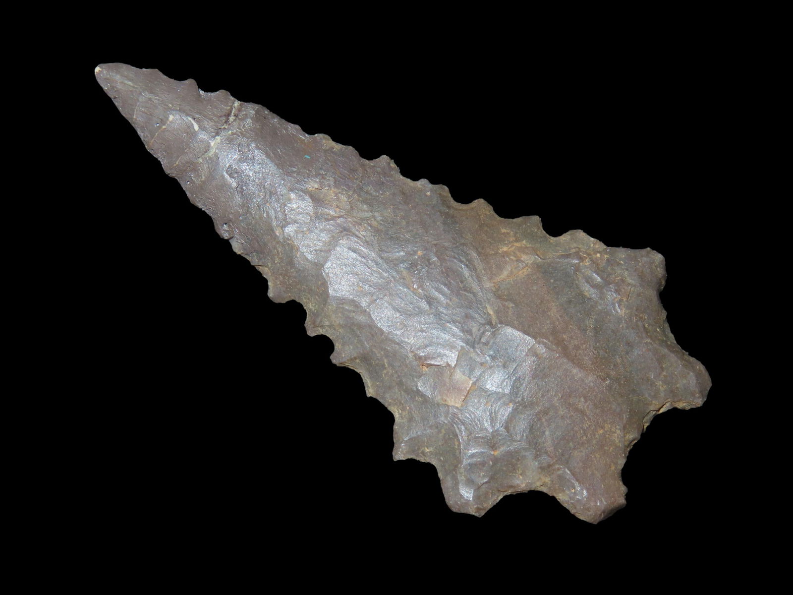 2 1/4" Restored Serrated Kirk Bifurcated Stem Pt., KY, Ex Walt McIntire Collection (1 of 5)