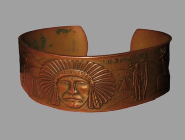 Native American Copper Bracelet Native Scene