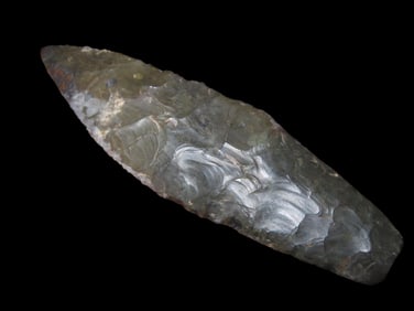 4 3/4" Restored Agate Basin Tip Restored, KY, Ex Walt McIntire Collection