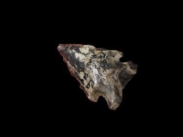 1 1/8" Nice Well Made Colorful Bird Pt., Agate material, Western USA, Ex Walt McIntire Collection
