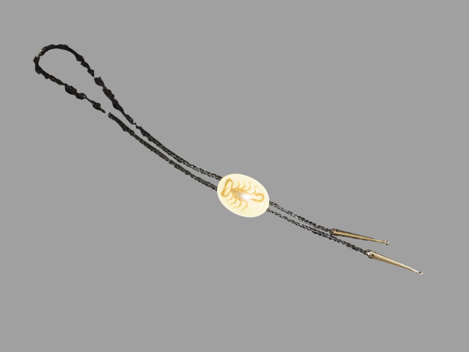 1980s Michael Morrison Lucite Encased Scorpion Bolo Tie - Unique: 1980s Michael Morrison Lucite Encased Scorpion Bolo Tie - Unique