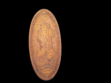 20 1/2" X 9 3/16" Flemish Art Co., New York "Rock of Ages", Pyrography Hanging Decor 953
