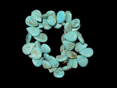 15" Strand Turquoise-color Tear Drop Beads