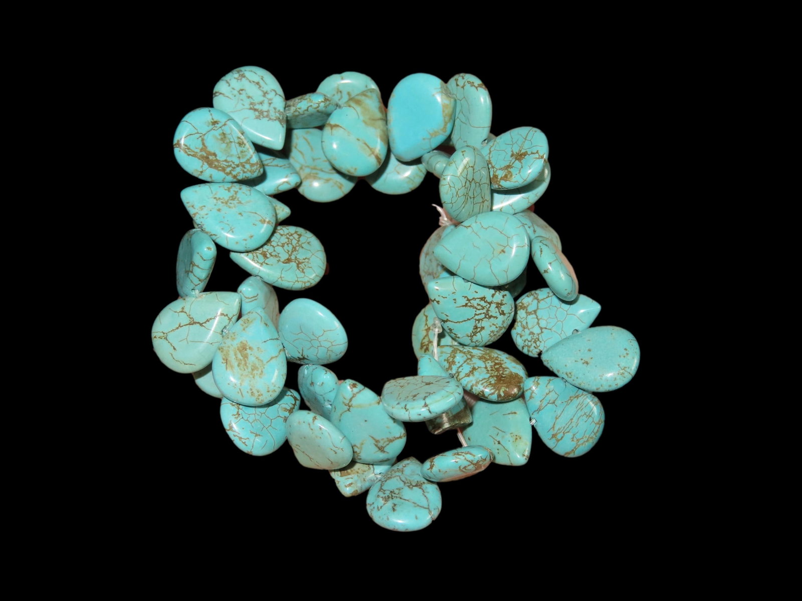 15" Strand Turquoise-color Tear Drop Beads: 15" Strand Turquoise-color Tear Drop Beads