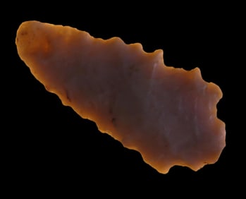 1 15/16" Heavily Sedated Pt., Archaic Quartzite, EX Walt McIntire, TN