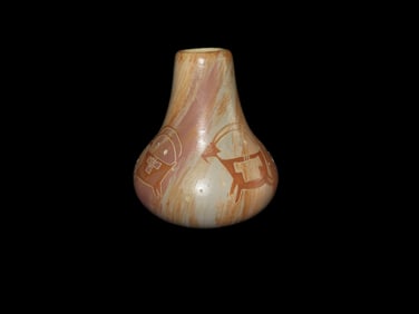 5 1/4" Authentic Curtiz Yanito Navajo Signed Vase