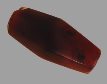1 1/16" Pre-Columbian Swirl Agate Faceted Bead