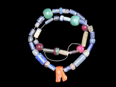11 1/2" Lapis Coral and Stone Beads