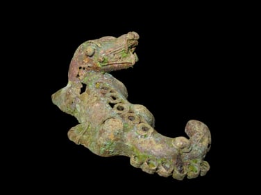 3 1/8" Copper Precolumbian Alligator from South America