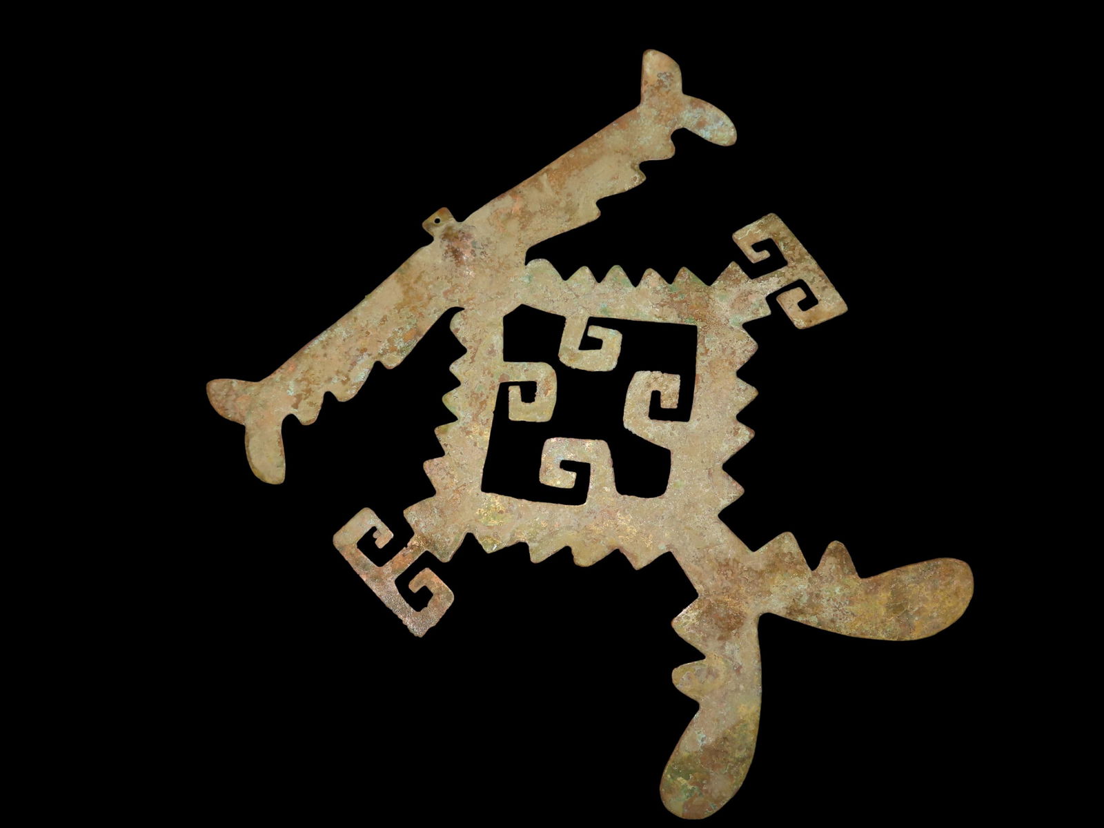 7 1/4" Copper Piece Effigy Pendant: 7 1/4" Copper Piece Effigy Pendant