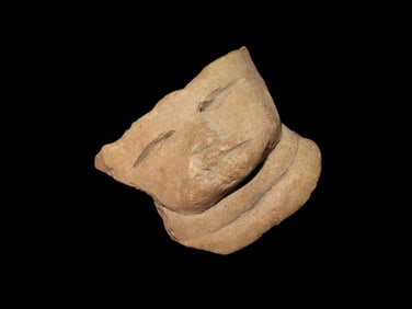 1 1/4" Pre-Columbian Pottery Effigy Human Head Mayan