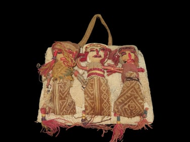 8 7/8" Peruvian Ritual Cloth Made of Mummy Cloth, Peru