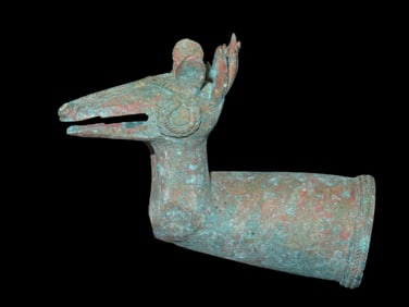 4 1/2" Staff Head Copper Pre-Columbian, Argentina