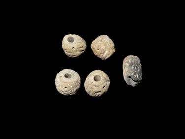 Decorated Effigy Beads Pre-Columbian Manabi Culture 500 BCE to 500 CE