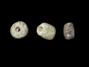 Set of 3 Pre-Columbian Jade Beads, Guatemala