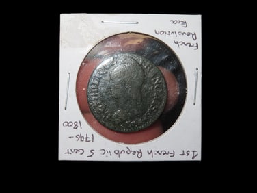 1796-1800 1st French Republic Scent 5 Centimes