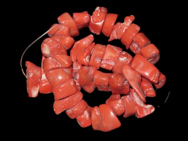 17" Strand of Pinkish Red Coral