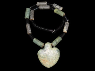 13 1/4" Pre-Columbian Jade Necklace/Pendant