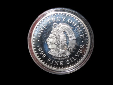 One Troy Ounce Fine Silver Pre-Columbian Sun Calendar