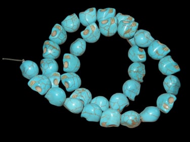 16" Skull Turquoise Beads