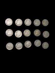 15" Indian Head Buffalo Nickels USA Early American Currency