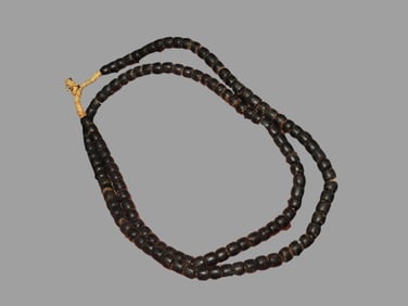 16" Strand of Glass Black Historic Beads
