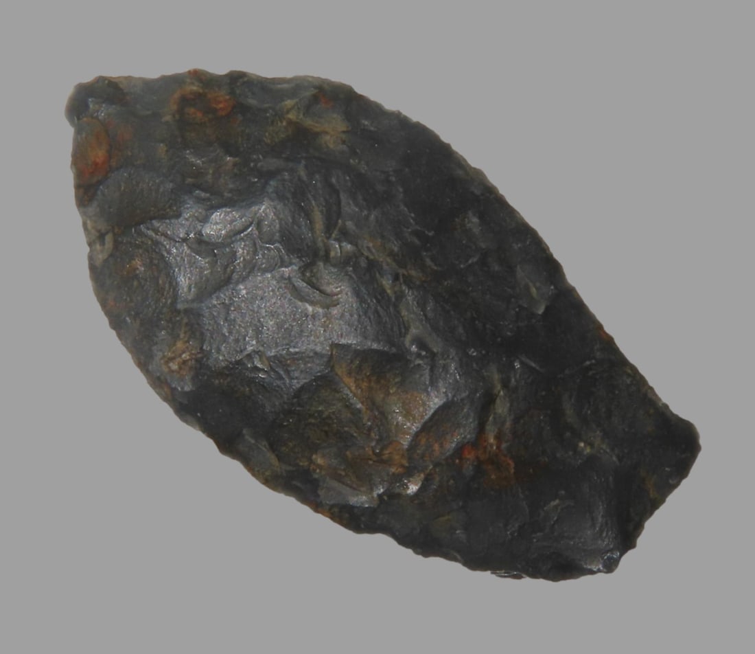 1 3/8" Unknown Paleo Point, heavily ground base, found in Adams Co., , Ohio (1 of 5)