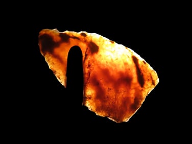 1 7/16" Knife River Early Transitional Pt, found in Colorado, Ex Robert Walter Collection