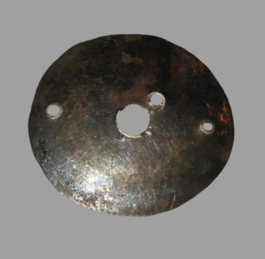 1 1/8" Trade Silver Concho, found in Iowa at the Iowaville Site (1 of 4)